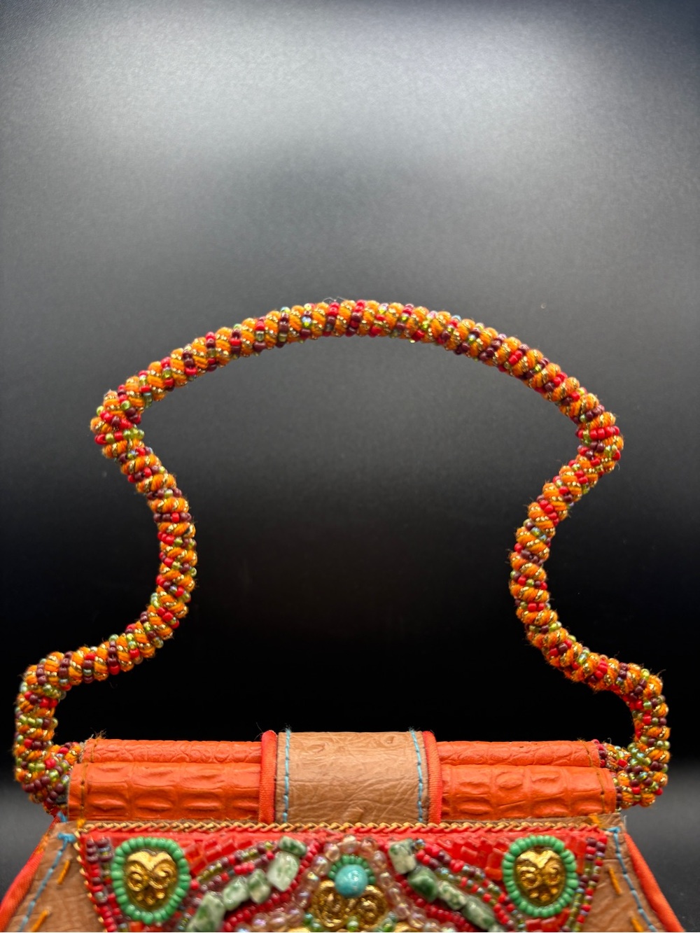 Mary Frances Orange Beaded Wristlet Clutch - Picture 9 of 11